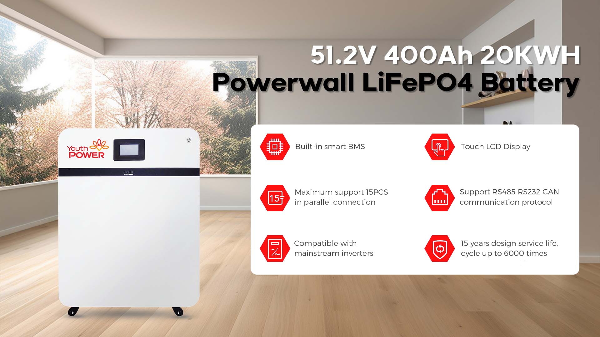 20kWh LiFePO4 Solar ESS 51.2V